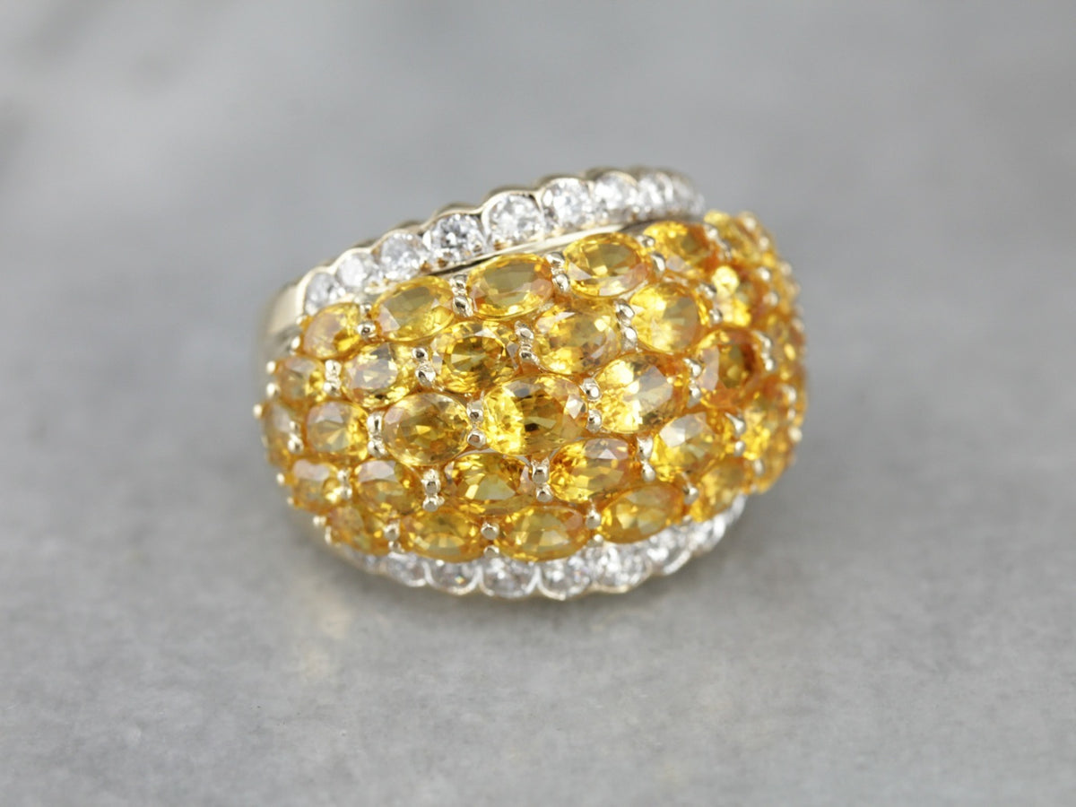 Decadent Yellow Sapphire Bombe Ring