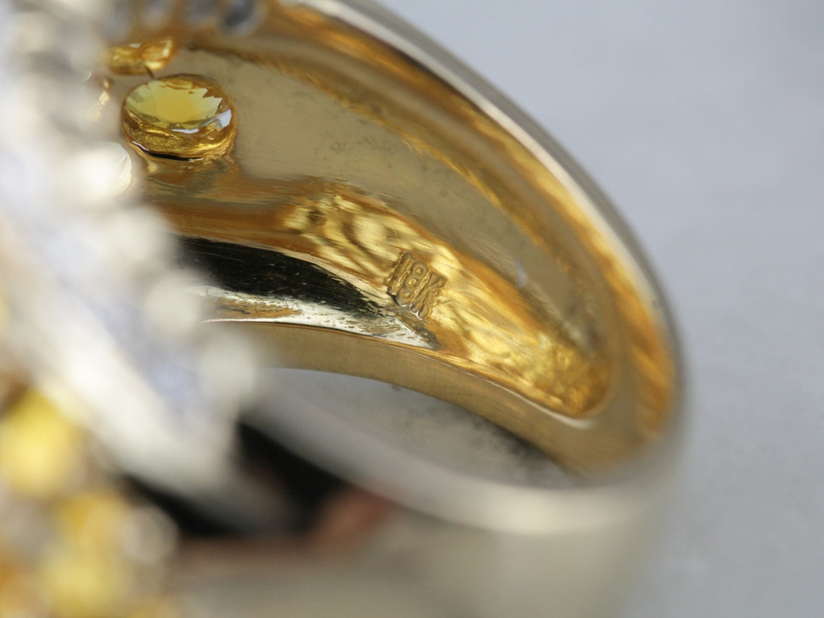 Decadent Yellow Sapphire Bombe Ring