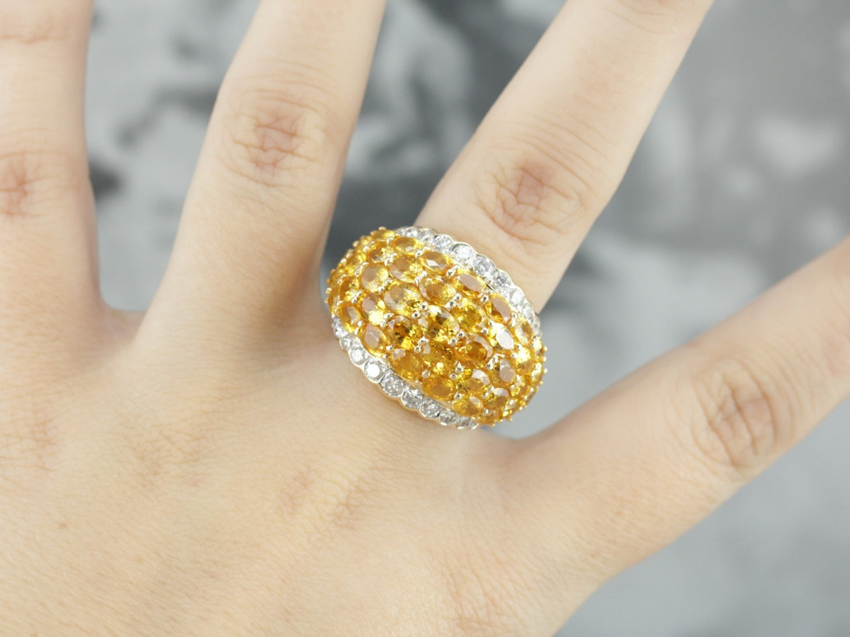 Decadent Yellow Sapphire Bombe Ring
