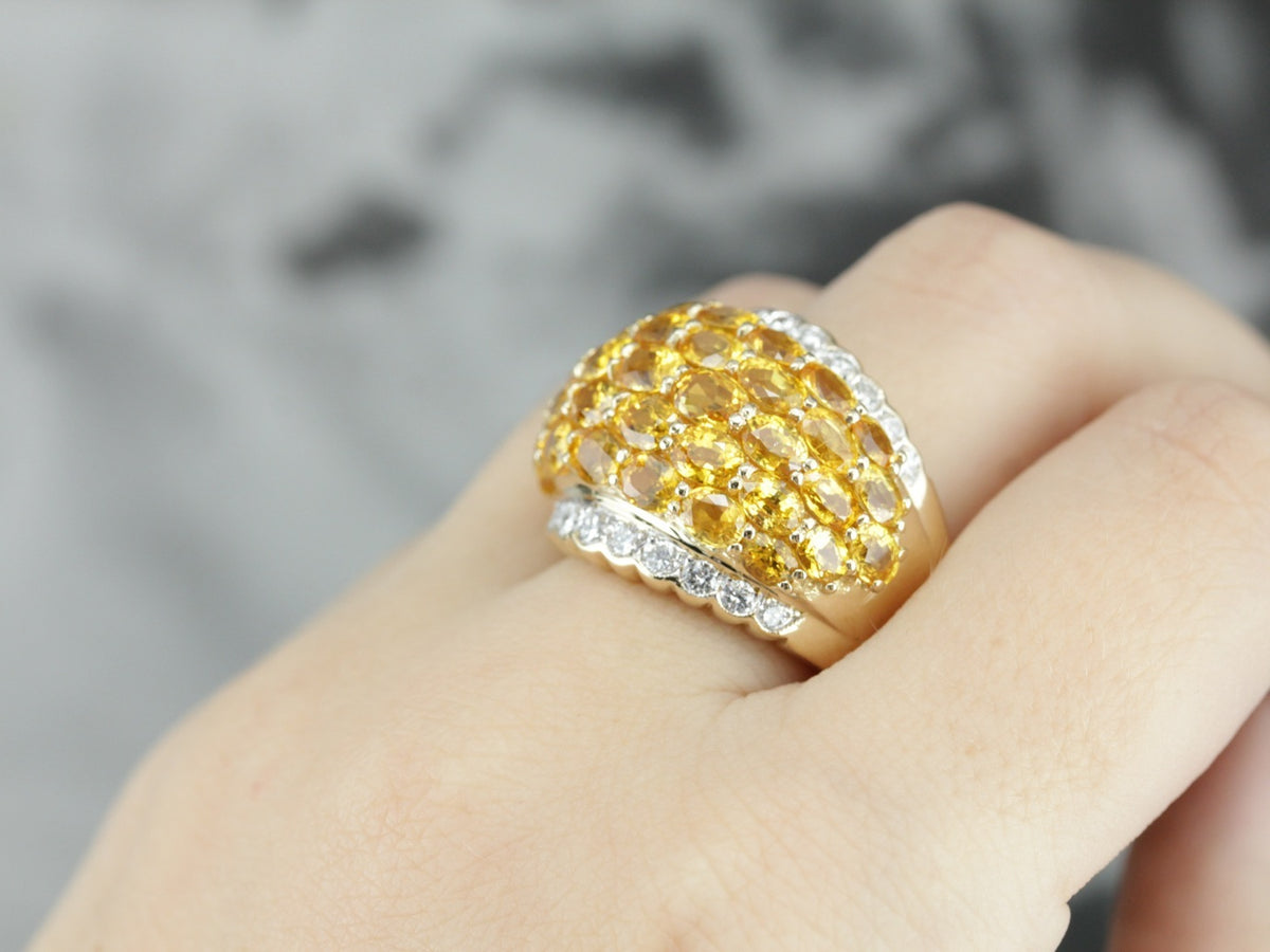 Decadent Yellow Sapphire Bombe Ring