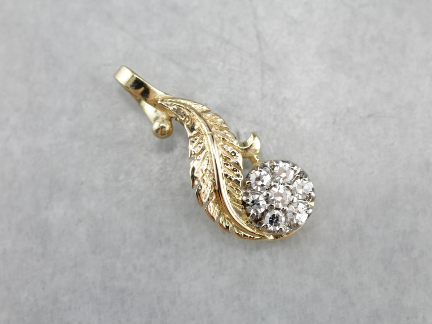 Flowing Diamond Feather Pendant