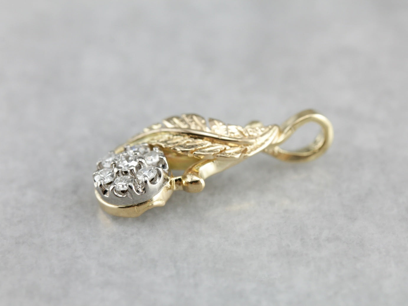 Flowing Diamond Feather Pendant