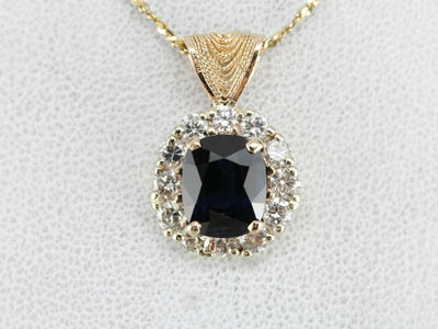 Stunning Sapphire and Diamond Pendant
