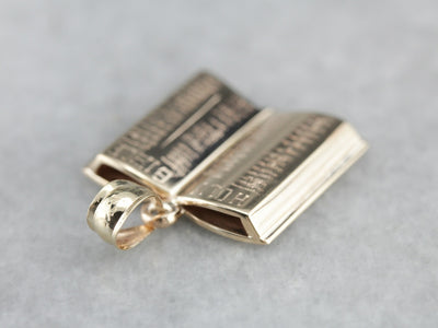 Vintage Holy Bible Gold Charm