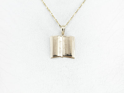 Vintage Holy Bible Gold Charm