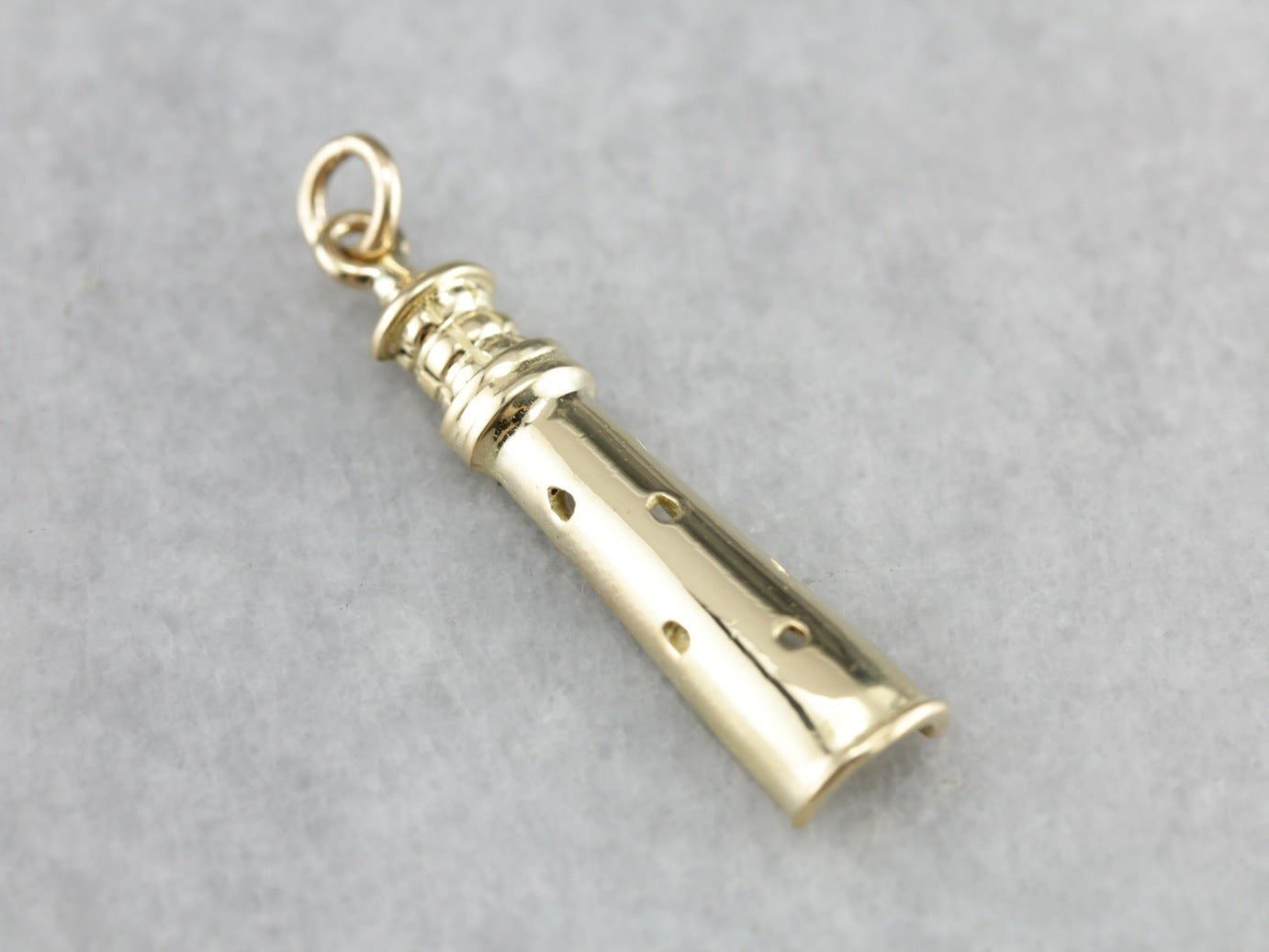 Coastal Lighthouse Gold Charm Pendant