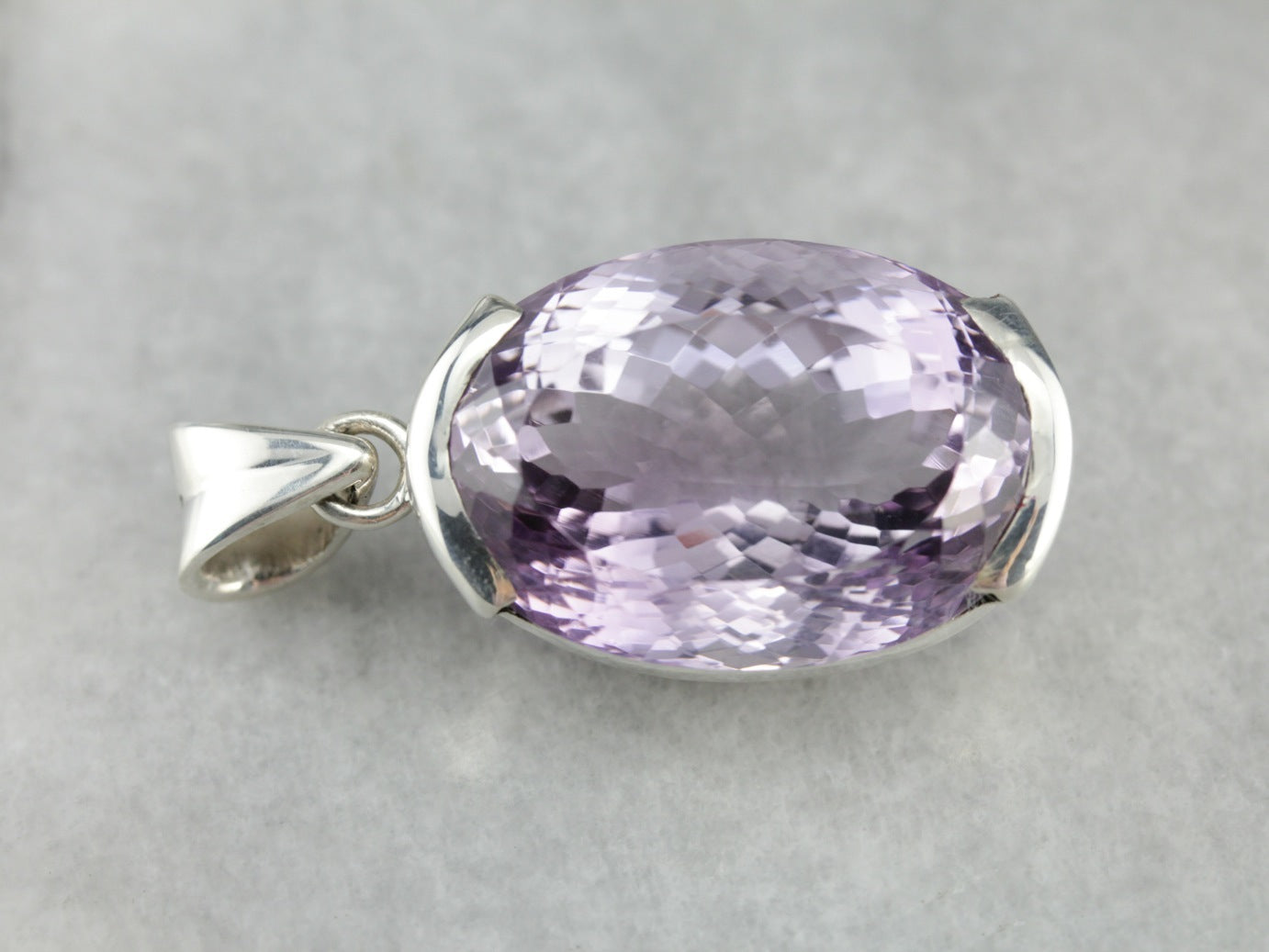 Glamorous Amethyst Pendant in Sterling Silver
