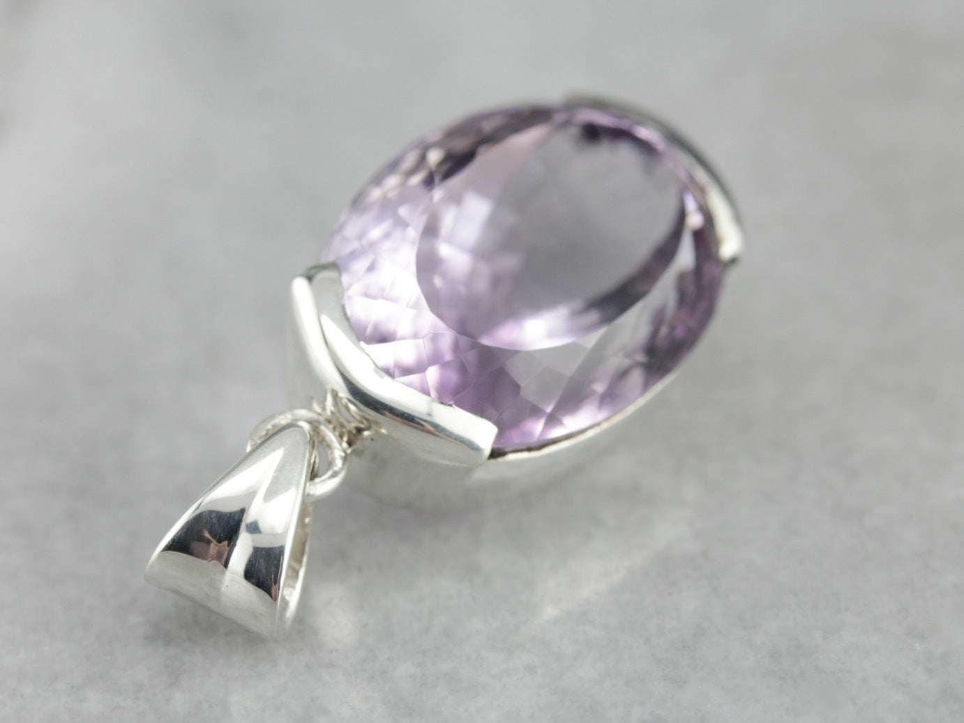 Glamorous Amethyst Pendant in Sterling Silver