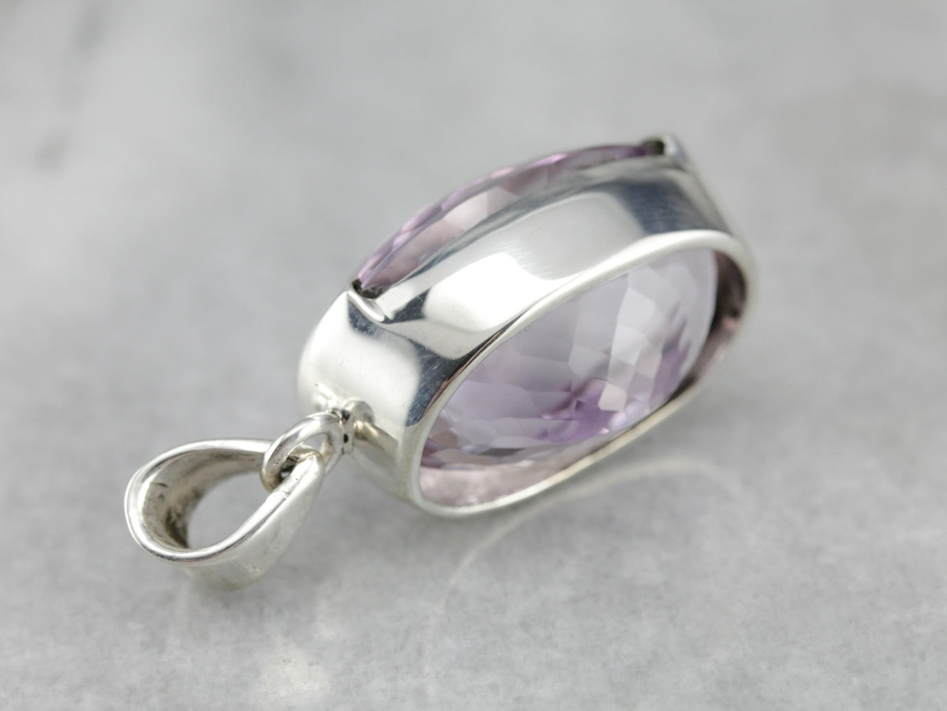 Glamorous Amethyst Pendant in Sterling Silver