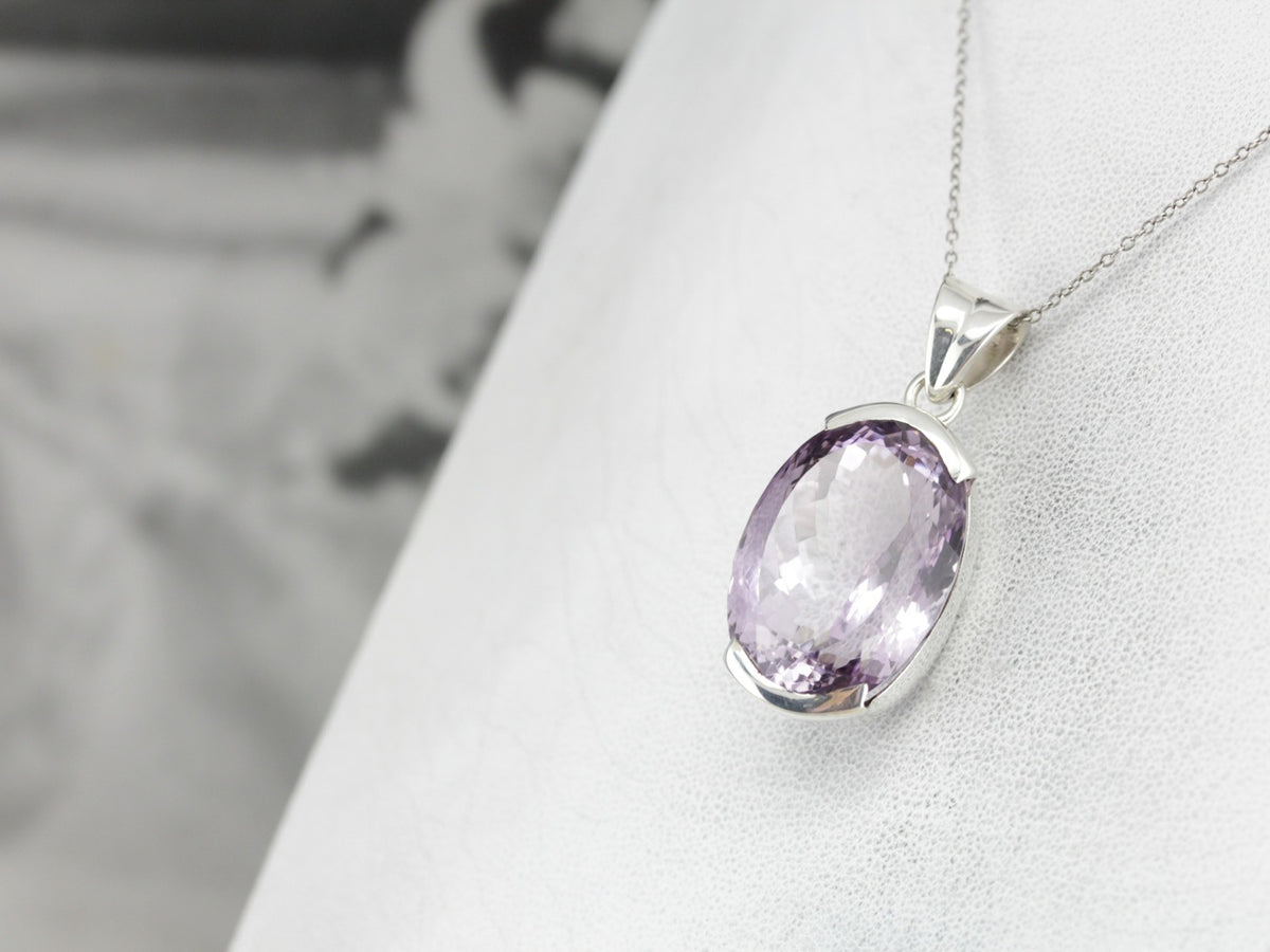 Glamorous Amethyst Pendant in Sterling Silver
