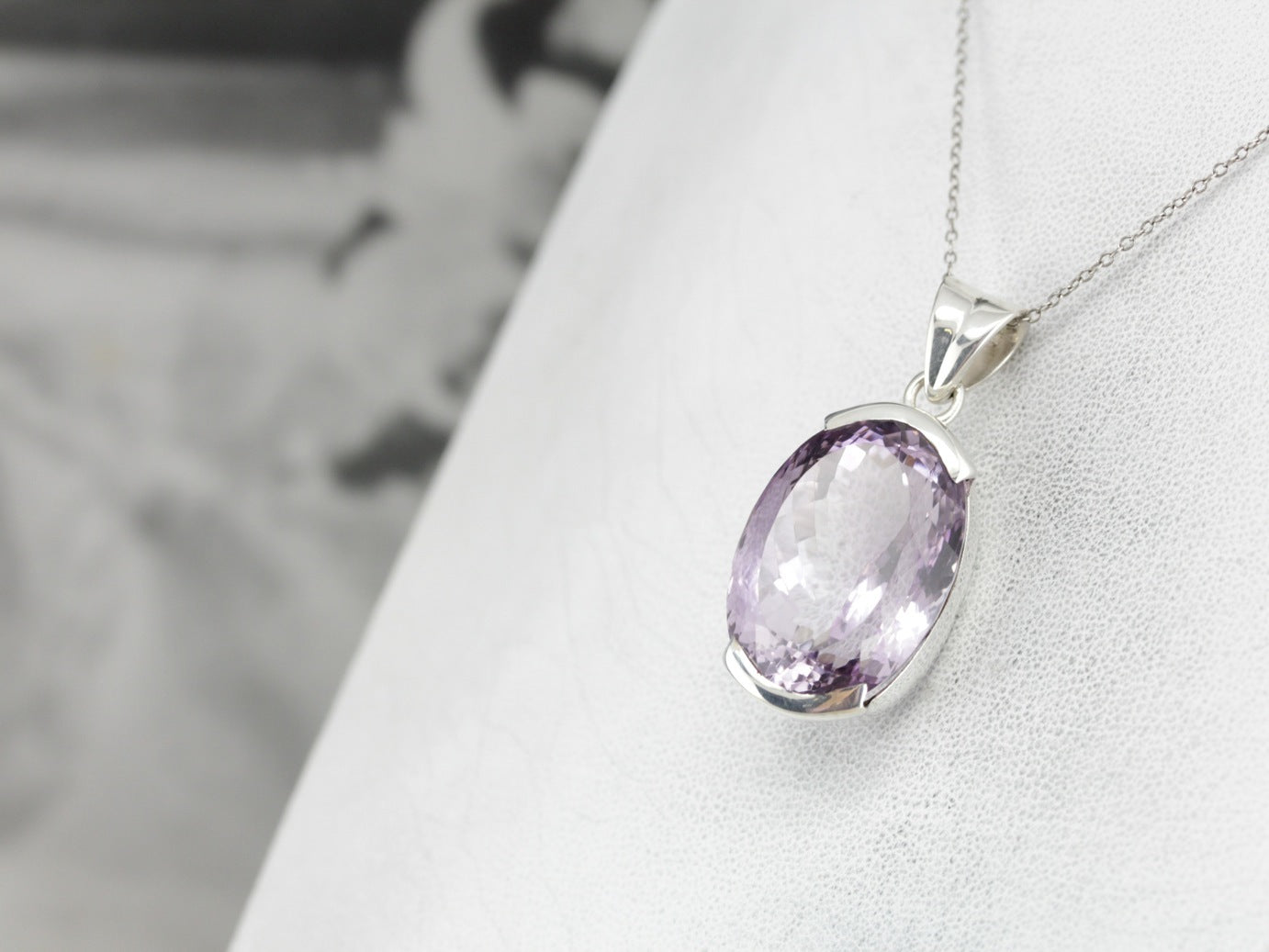 Glamorous Amethyst Pendant in Sterling Silver