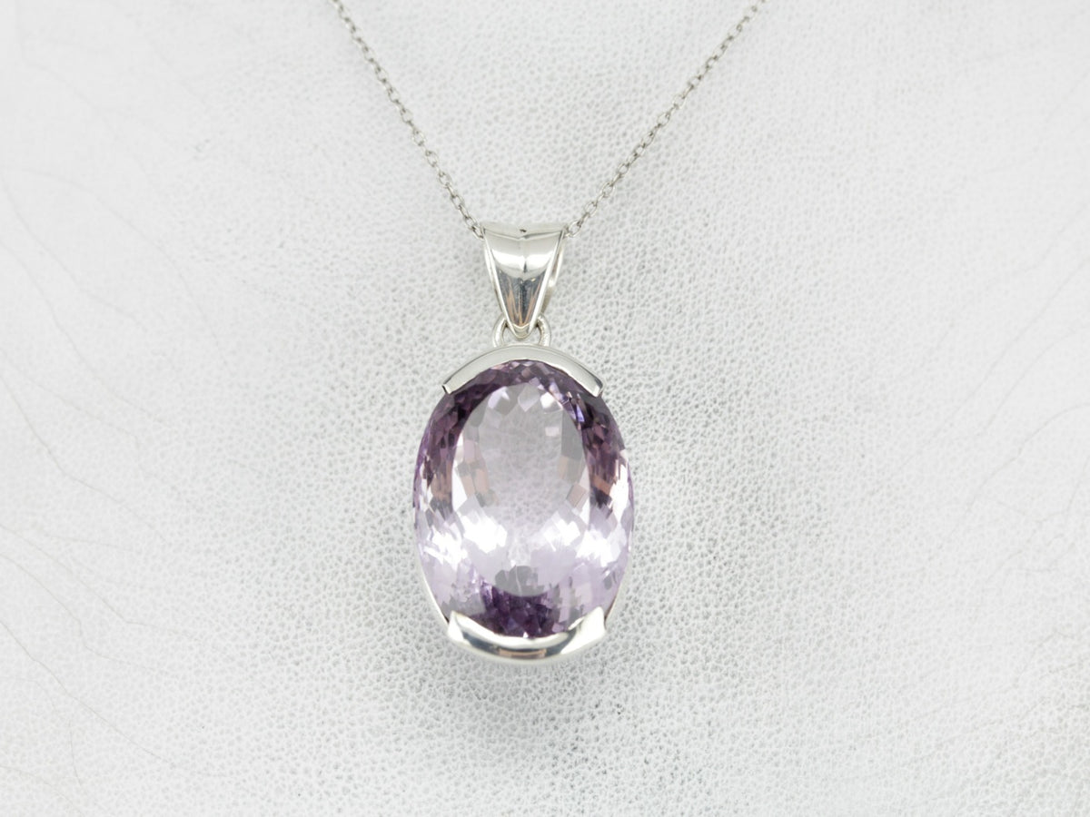 Glamorous Amethyst Pendant in Sterling Silver