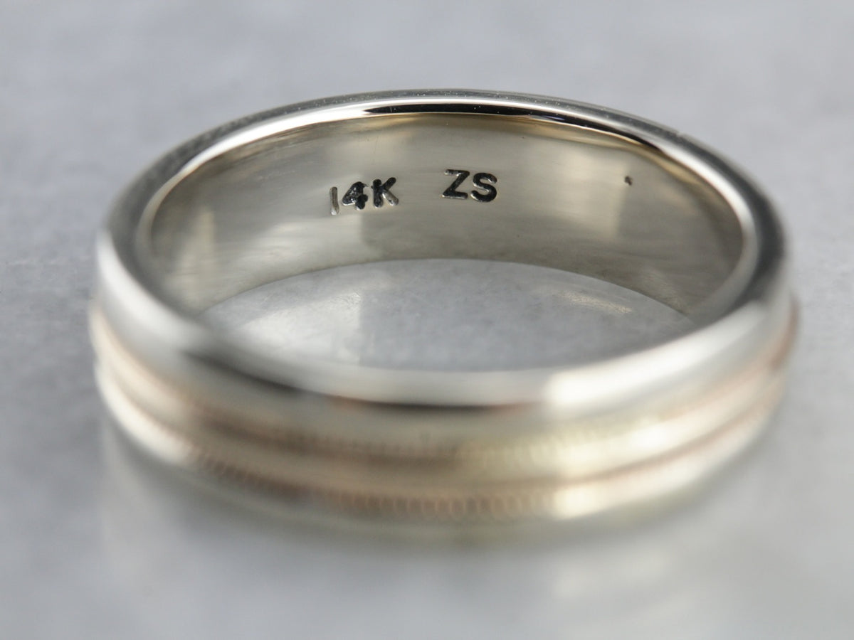 Vintage Two Tone Gold Wedding Band