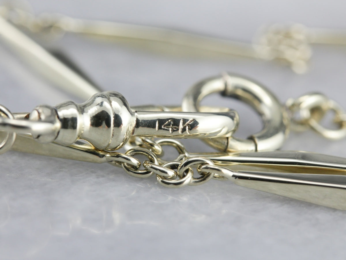 Cadena de reloj de bolsillo antigua de oro verde