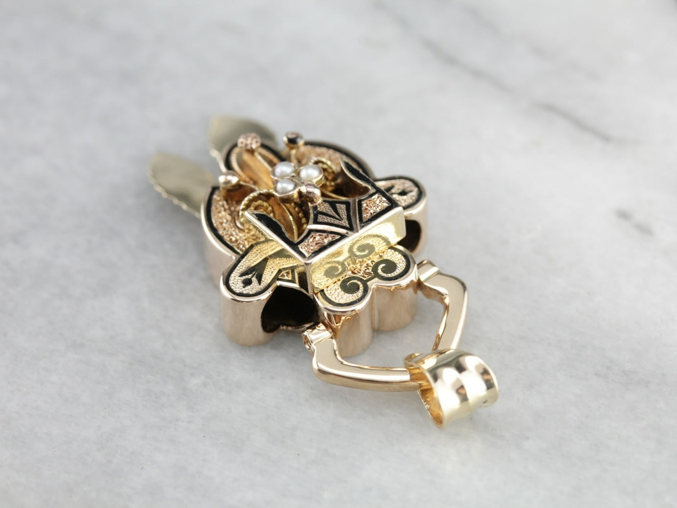 Victorian Seed Pearl Gold Pendant