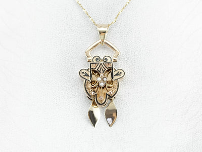 Victorian Seed Pearl Gold Pendant