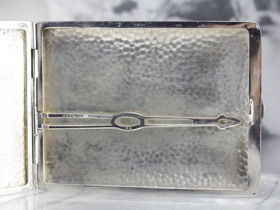 Vintage Sterling Silver Cigarette Case with Gold Accent