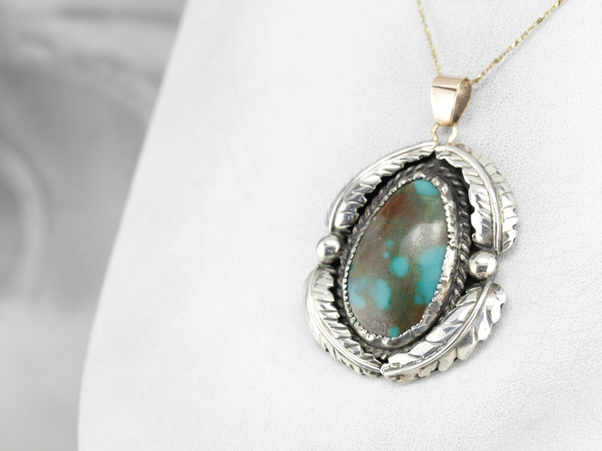 Native American Turquoise Statement Pendant
