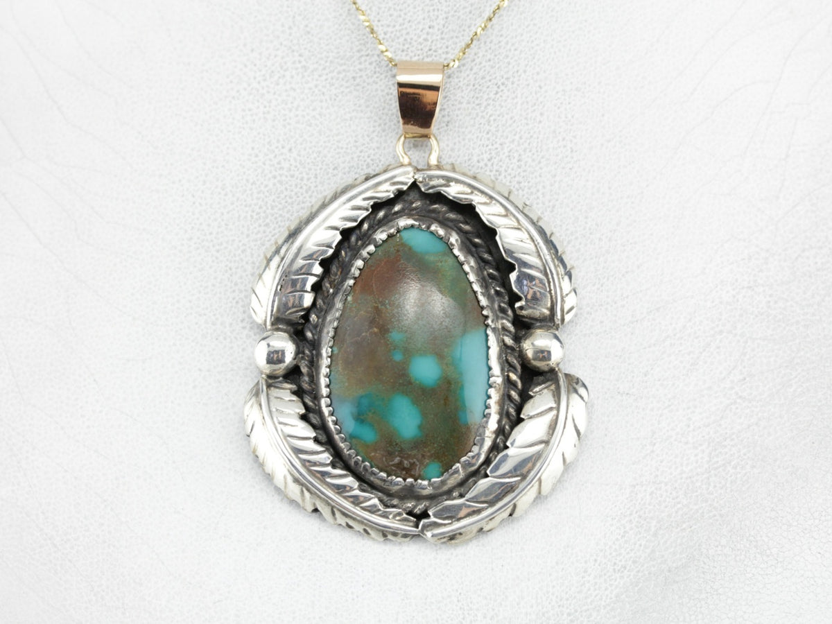 Native American Turquoise Statement Pendant