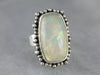 Glittering Opal Cocktail Ring in Sterling Silver Setting