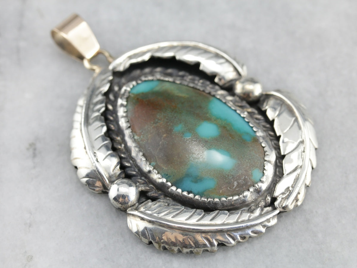 Native American Turquoise Statement Pendant