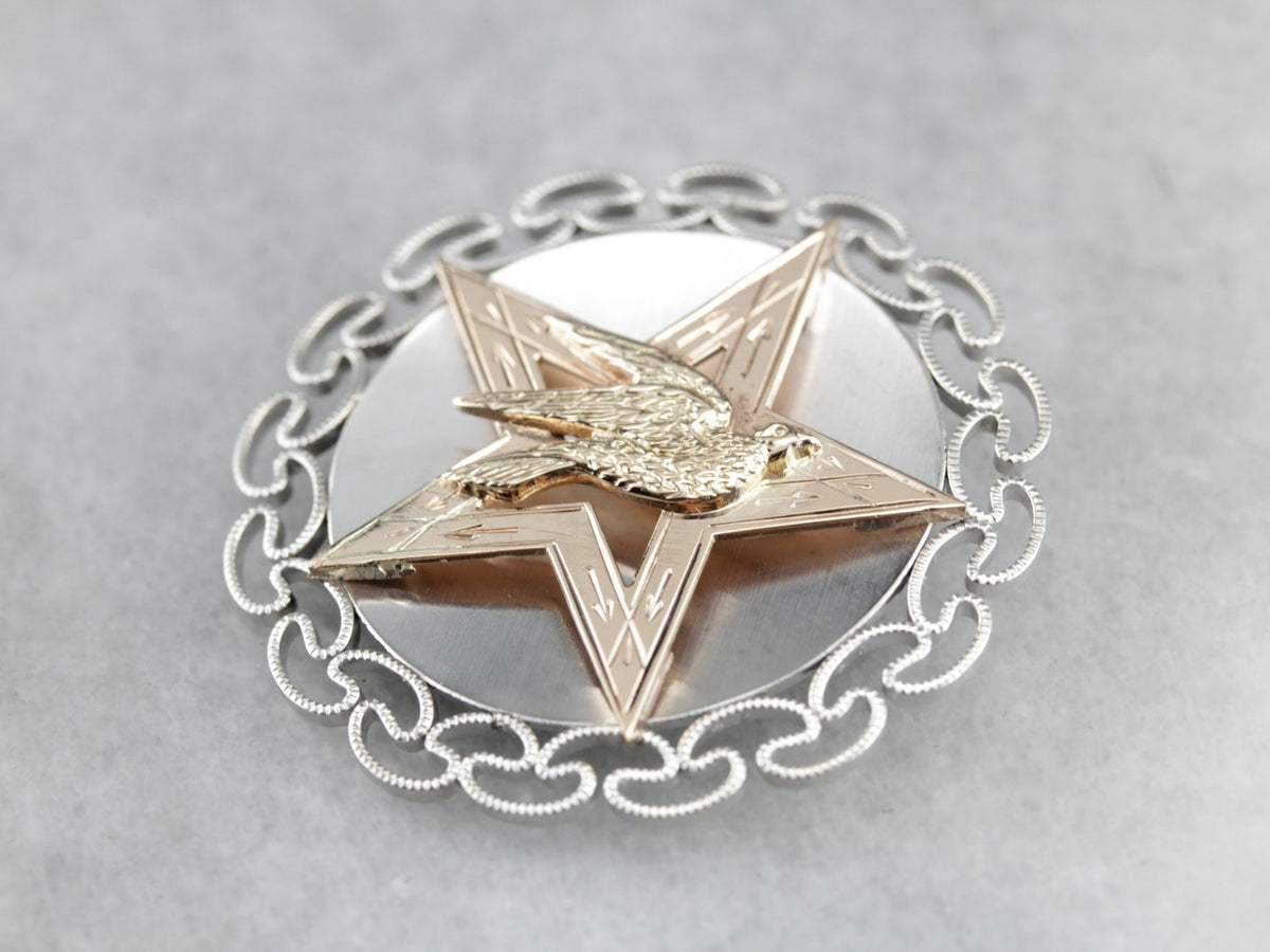 Star Sparrow Mixed Metal Upcycled Brooch