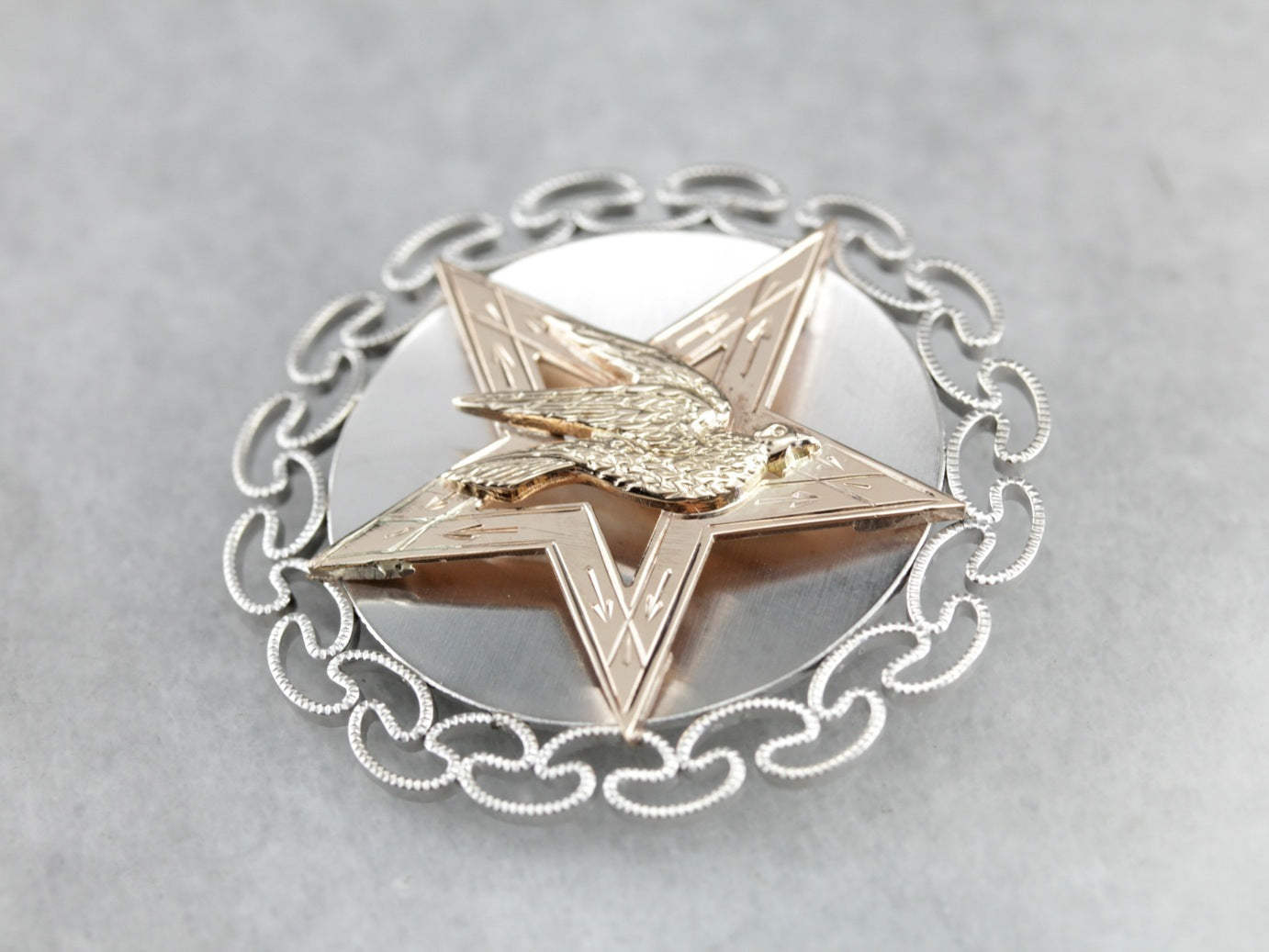 Star Sparrow Mixed Metal Upcycled Brooch