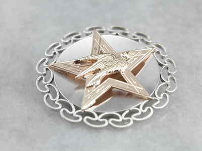 Star Sparrow Mixed Metal Upcycled Brooch