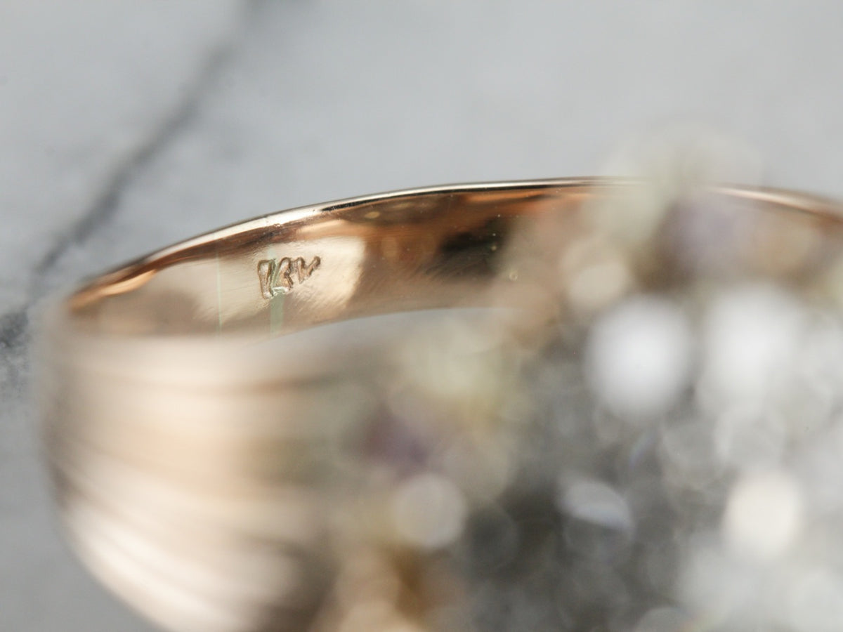 Diamond Cluster Flower Cocktail Ring