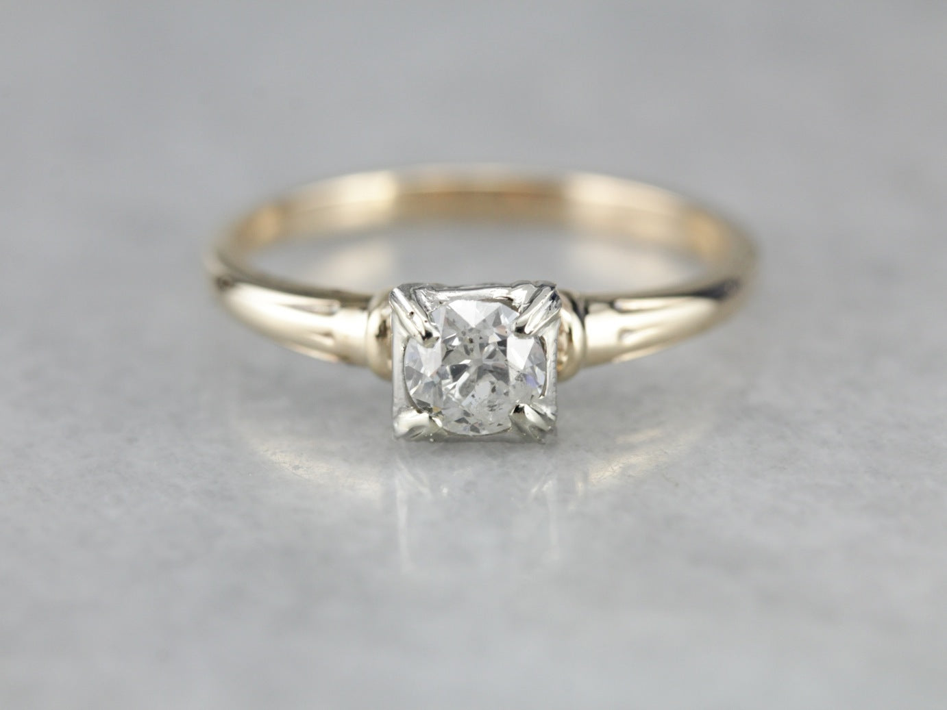 European Cut Diamond Engagement Ring