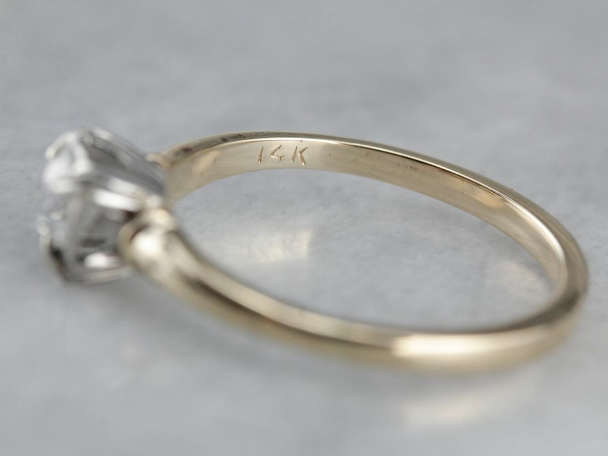 European Cut Diamond Engagement Ring