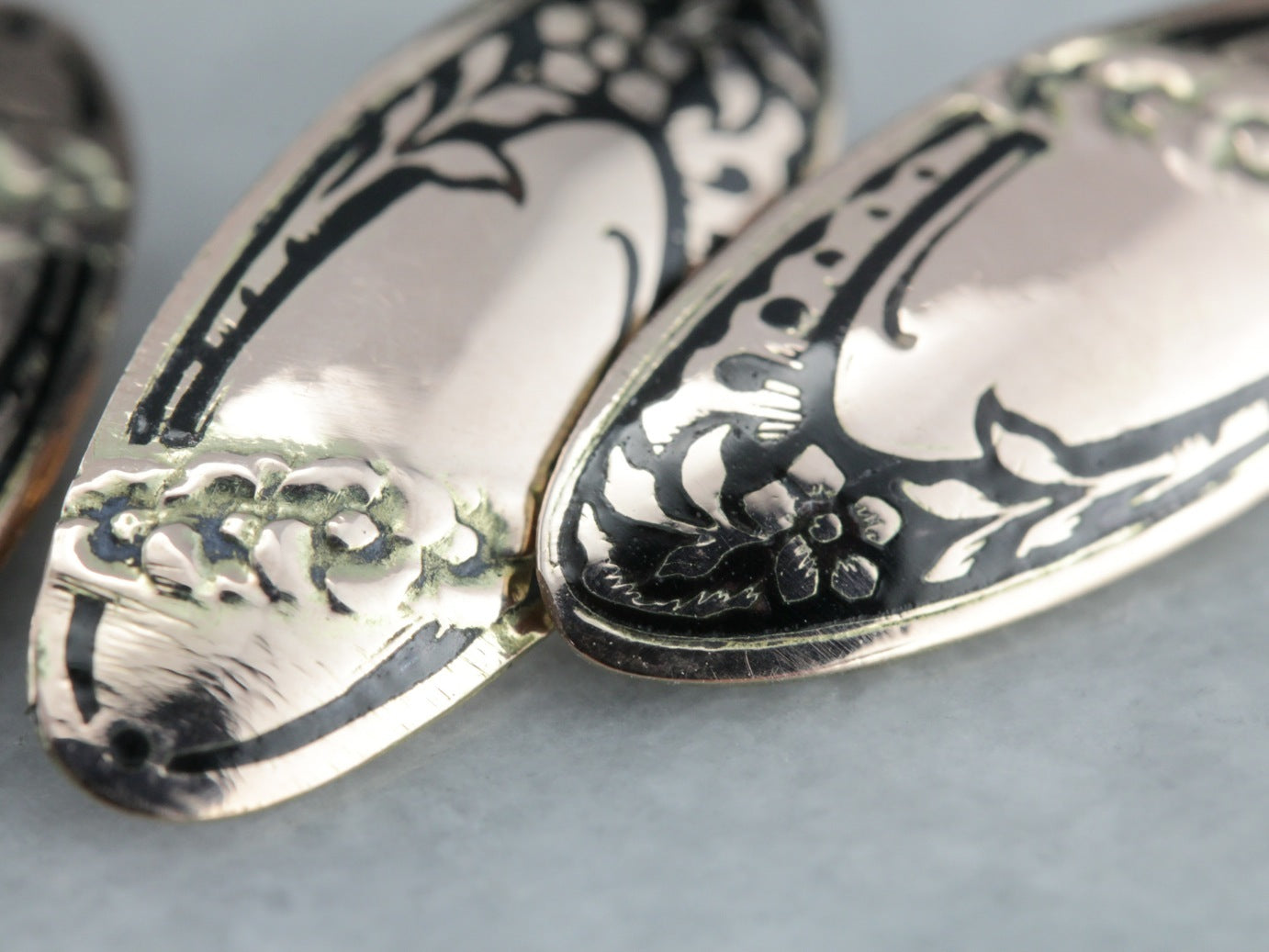Art Nouveau Black Enamel Cufflinks