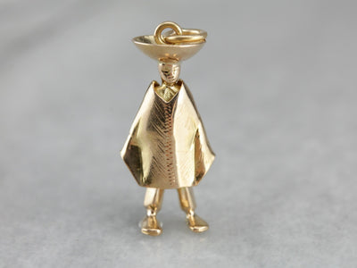 Hola! Sombrero and Poncho Wearing Figure Charm or Pendant