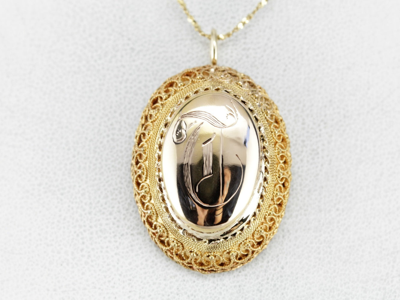 Ornate "T" Monogram Pendant