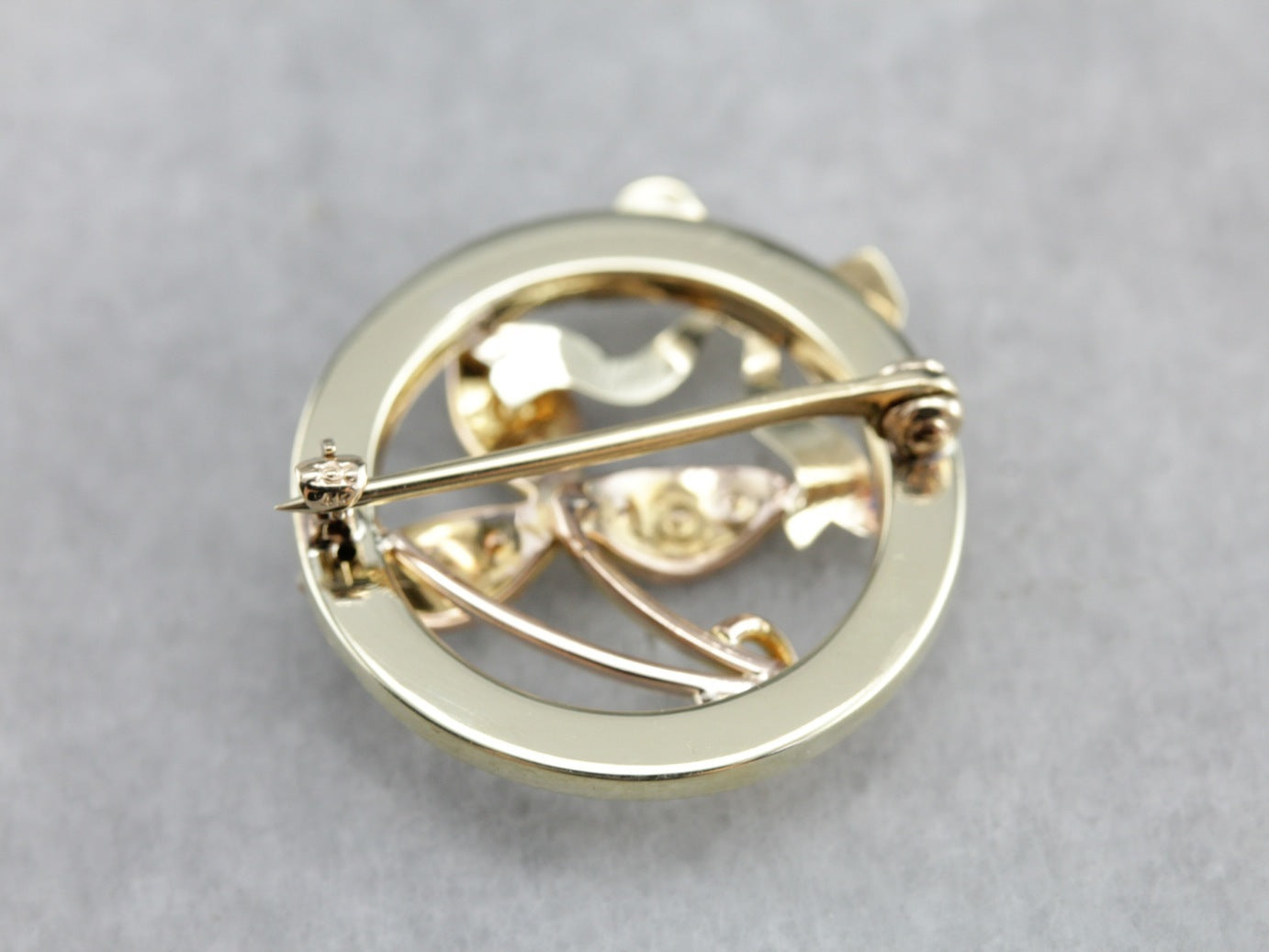 Upcycled Natural Pearl Gold Brooch