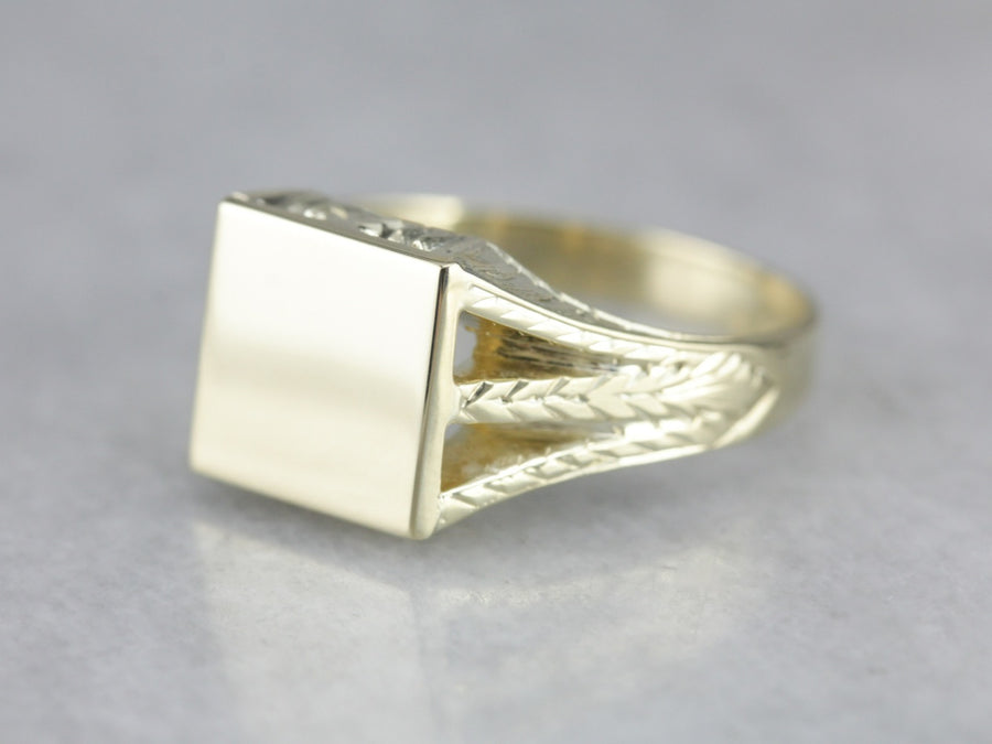 Art Deco Gold Signet Ring