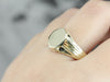 Antique Architectural Green Gold Signet Ring