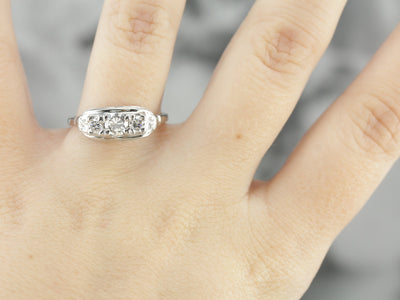 Vintage Three Diamond Engagement Ring
