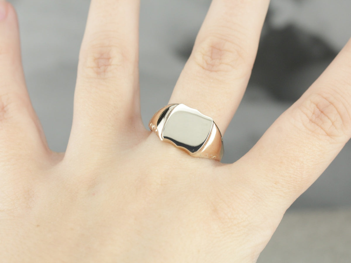 East West Shield Gold Signet Ring