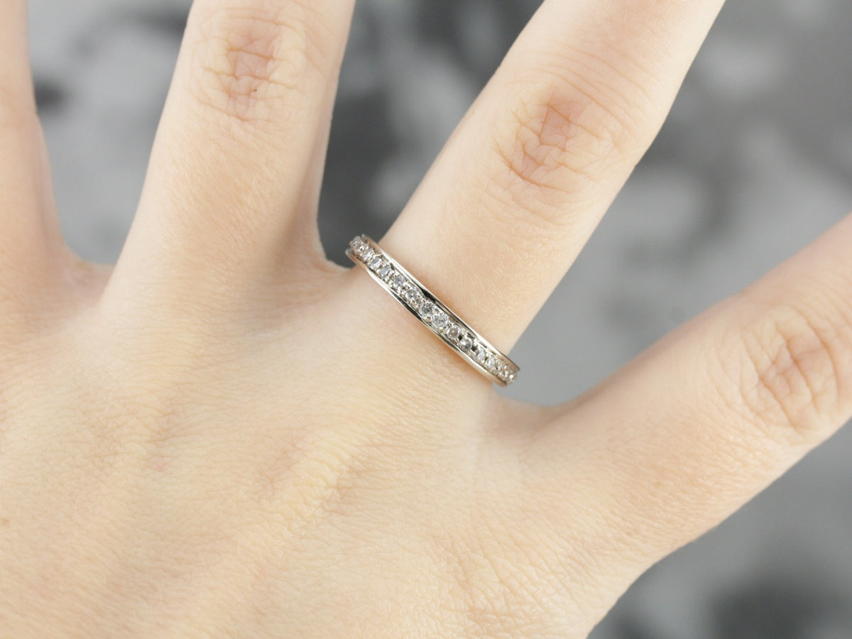 Classic Diamond White Gold Wedding Band