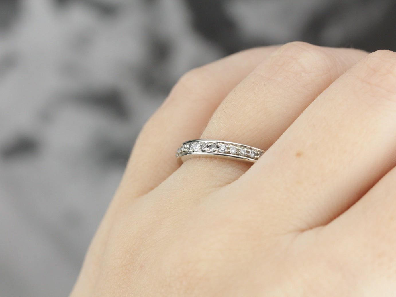 Classic Diamond White Gold Wedding Band