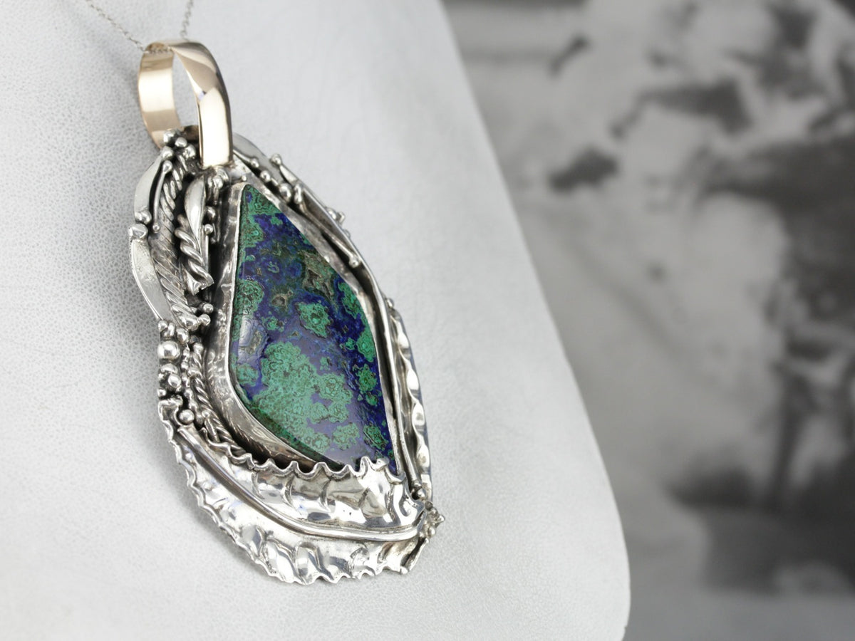 Oversized Azurite Statement Pendant