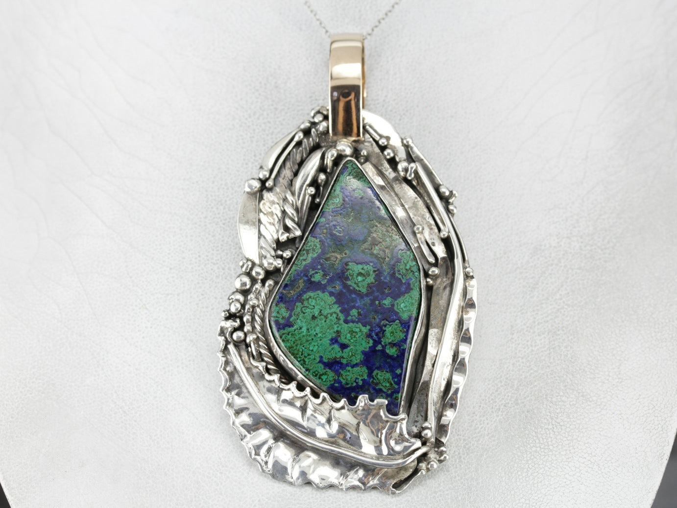 Oversized Azurite Statement Pendant