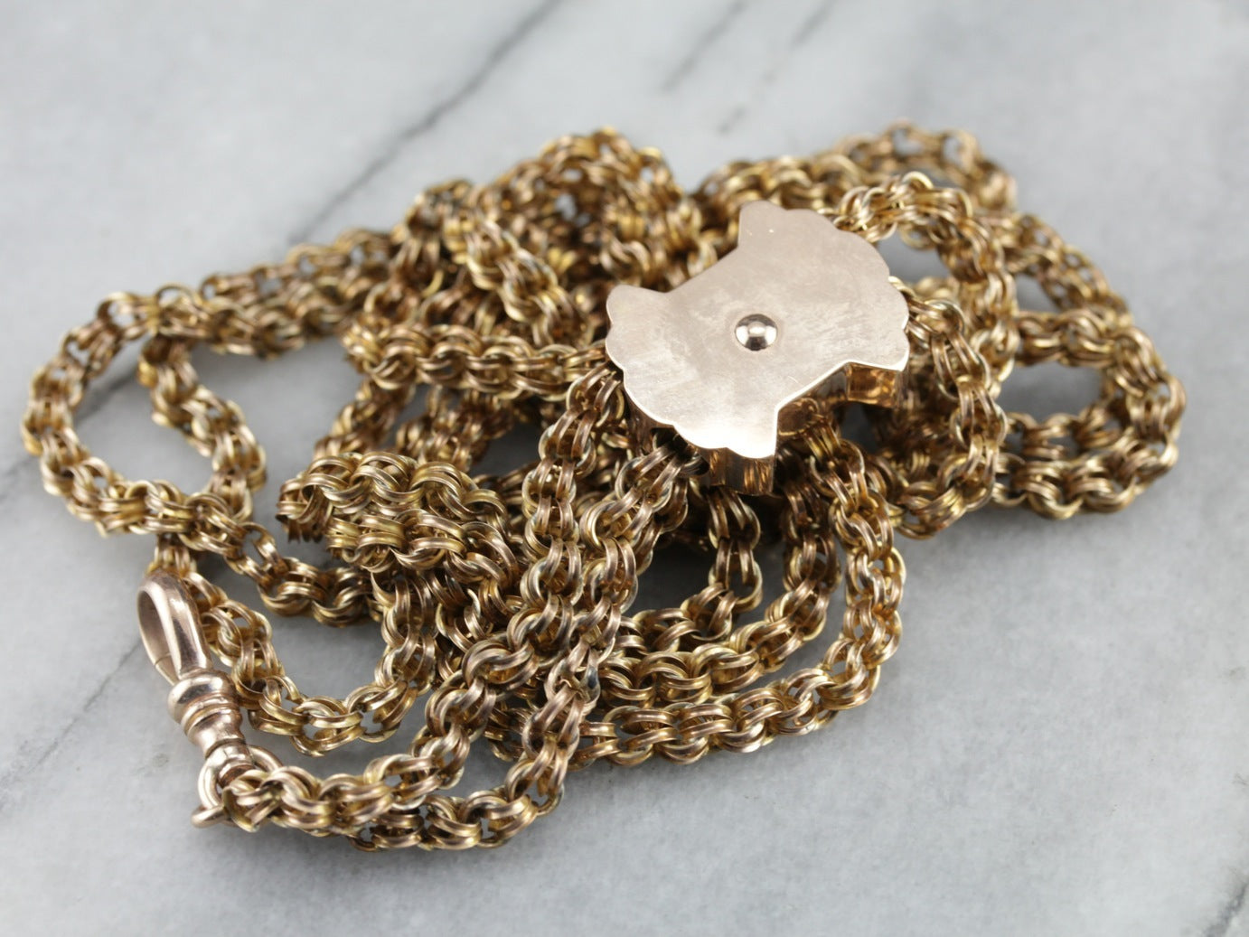 Victorian Era Black Enamel Slide Lariat Necklace