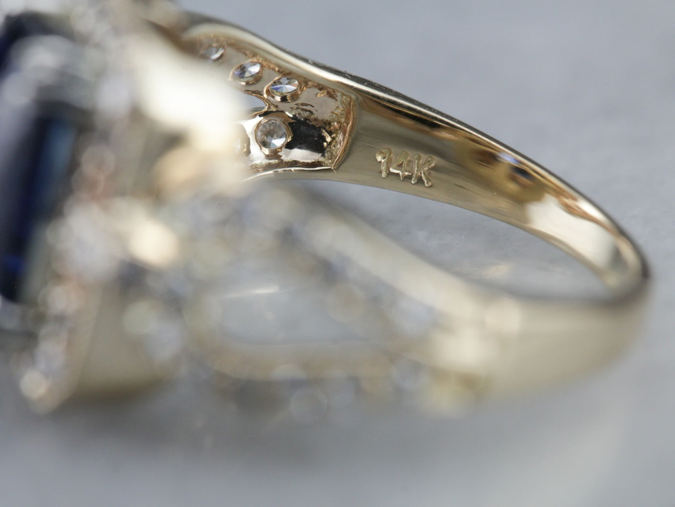 Modern Sapphire and Diamond Cocktail Ring