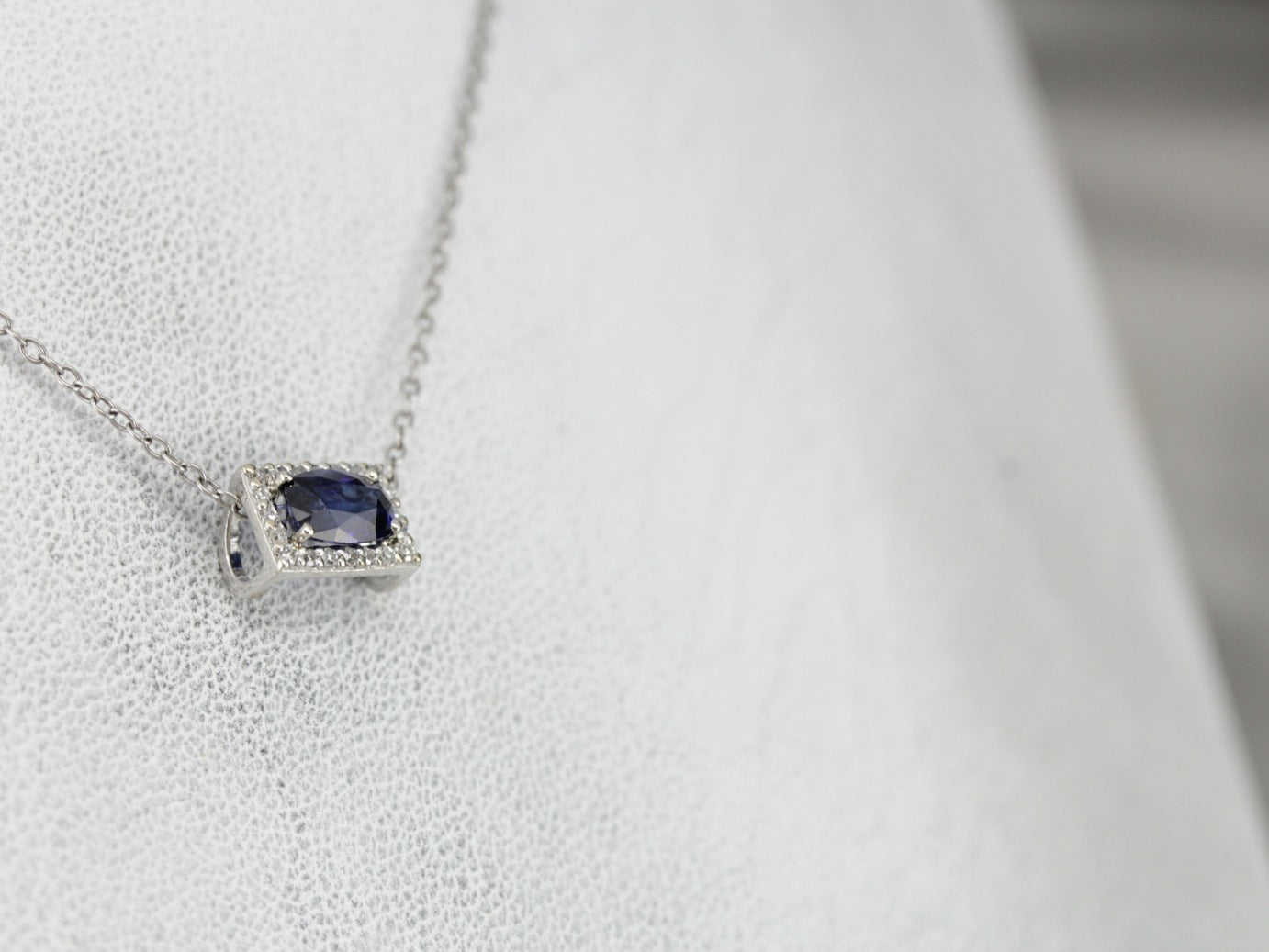 Sleek Sapphire Slide Pendant
