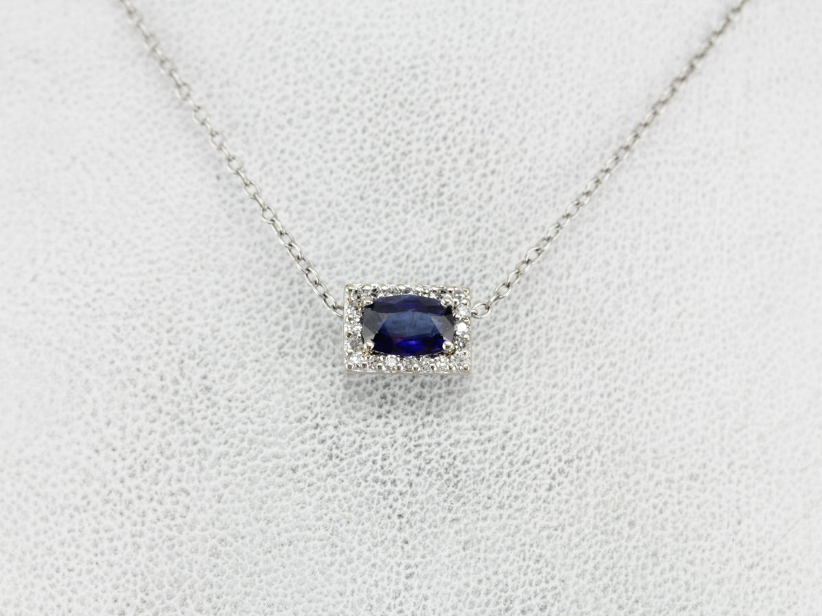 Sleek Sapphire Slide Pendant