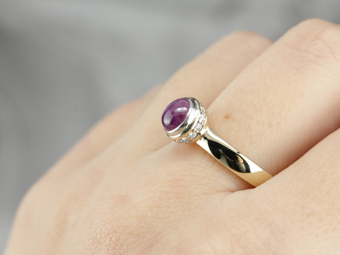 Pink Star Sapphire Sterling Silver Ring