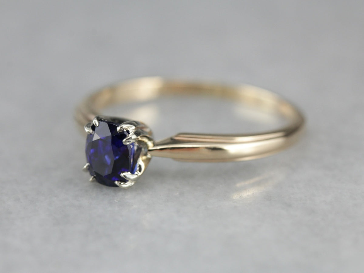 Classic Solitaire Sapphire Engagement Ring