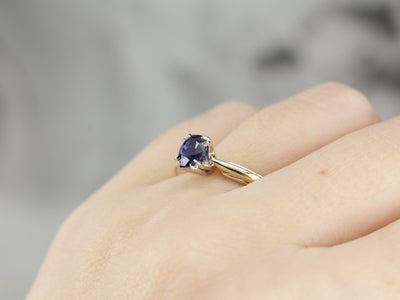 Classic Solitaire Sapphire Engagement Ring